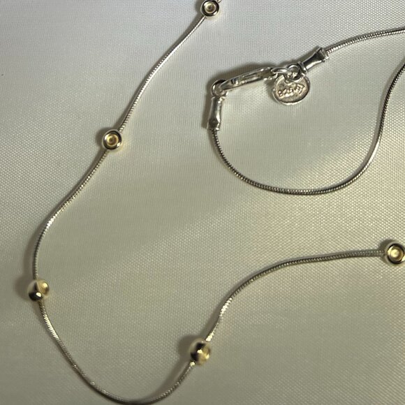 SILPADA STERLING SILVER 14K GOLD FILLED 16.5 INCH SATURN NECKLACE- Retired - Picture 2 of 7